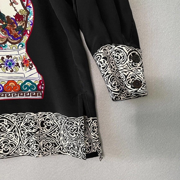 Vintage Diane Von Furstenberg 100% Silk Tea Cup Art‎ To Wear Top - Picture 3 of 8